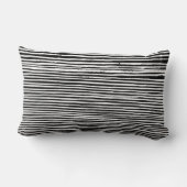 白黒木ストライプの質パターン枕 ランバークッション (裏面)