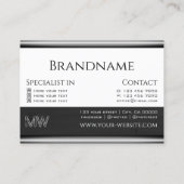 白黒木木目木板モノグラム 名刺 (裏面)