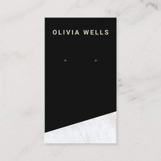 白黒木材イヤリング表示ホルダー 名刺 (正面)