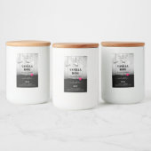 白黒木目製品ラベルハートロゴ フードラベル (ボトル)