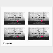 白黒木目製品ラベルハートロゴ 長方形シール (シート)