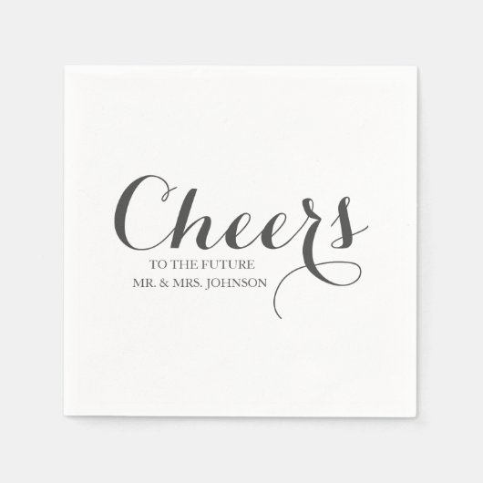 白黒未来ミセス・ネーム結婚ズ スタンダードカクテルナプキン (正面)