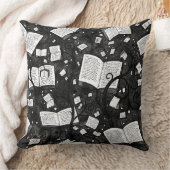 白黒本の背景 クッション (ブランケット)