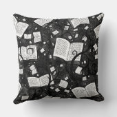 白黒本の背景 クッション (裏面)