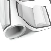 白黒本モチーフイラストレーション ラッピングペーパー (ロールコーナー)