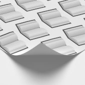 白黒本モチーフイラストレーション ラッピングペーパー (角)