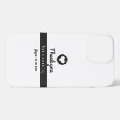 白黒来ありお洒落がとう iPhoneケース (裏面横)