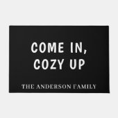 白黒来歓迎引用文 ドアマット (正面)