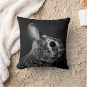 白黒東Cottontailのバニーウサギ クッション (ブランケット)