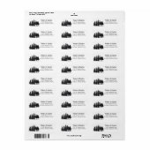 白黒松の木冬の結婚式のリターン ラベル (フルシート)