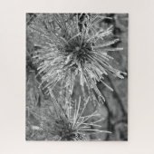 白黒松の葉 ジグソーパズル (縦)