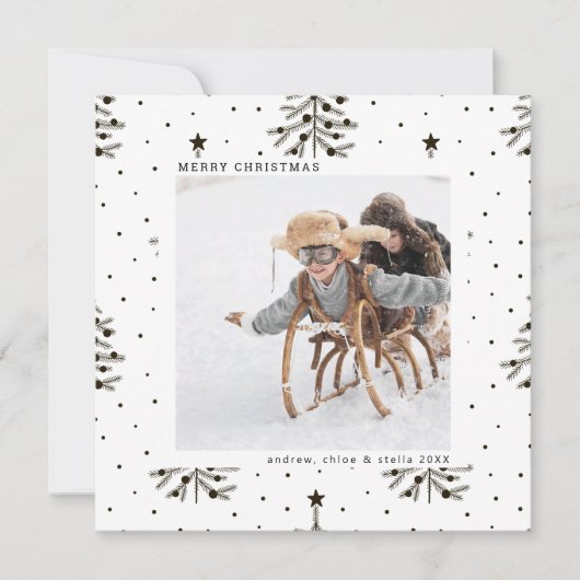 白黒松クリスマスフォトスクエア シーズンカード (正面)