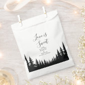 白黒松冬の結婚式 フェイバーバッグ (クリップ留めされた状態)