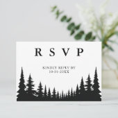 白黒松冬の結婚式 出欠カード (スタンド正面)