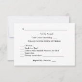 白黒松冬の結婚式 出欠カード (裏面)