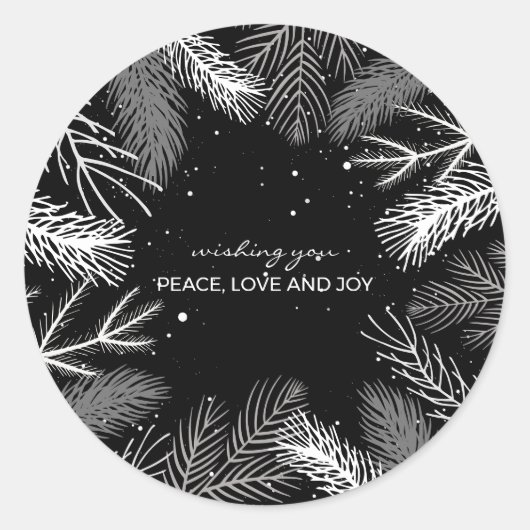 白黒松離れ雪松 ラウンドシール (正面)