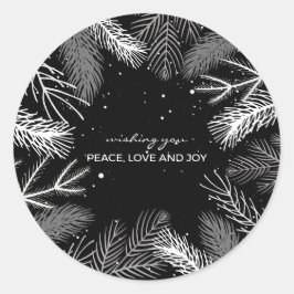 白黒松離れ雪松 ラウンドシール