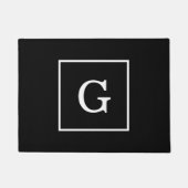 白黒枠イニシャルモノグラム ドアマット (正面)