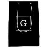 白黒枠イニシャルモノグラム ミディアムペーパーバッグ (裏面)