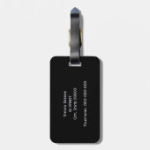 白黒枠イニシャルモノグラム ラゲッジタグ (裏面縦)