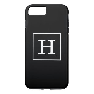 白黒枠イニシャルモノグラム iPhone 8 PLUS/7 PLUSケース