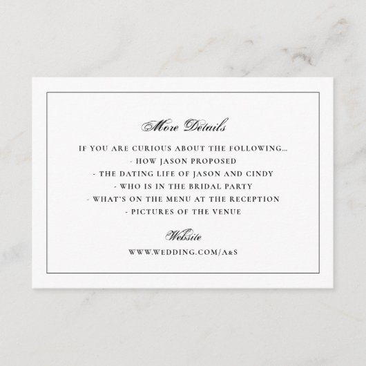 白黒枠エレガントモノグラ結婚ム エンクロージャーカード (正面)