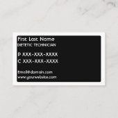 白黒栄養士の名刺 名刺 (裏面)