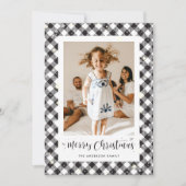 白黒格子写真メリークリスマスカード シーズンカード (正面)