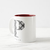 白黒格子文字P ツートーンマグカップ (正面左)