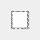 白黒格子模様の編集可能スティック ポストイット (正面)