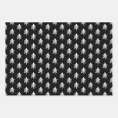 白黒格子模様クリスマス ラッピングペーパーシート (正面)