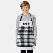 白黒格子状ジンジャーブレッドマンスモールエプロン エプロン (着用した状態)
