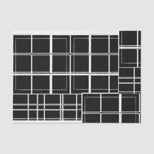 白黒格子縞のティッシュペーパー 薄葉紙 (正面)