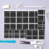 白黒格子縞のティッシュペーパー 薄葉紙 (クラフト)