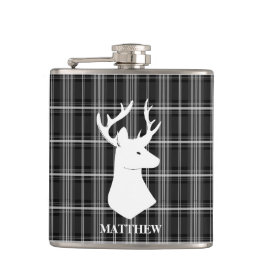 白黒格子縞の雄鹿の頭部 フラスク