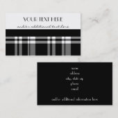 白黒格子縞 名刺 (正面/裏面)