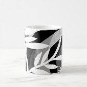 白黒植物デザイン コーヒーマグカップ (中央)