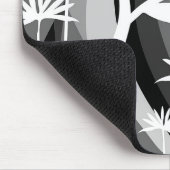 白黒植物デザイン マウスパッド (コーナー)