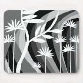 白黒植物デザイン マウスパッド (正面)