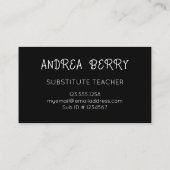 白黒植物代替先生 名刺 (裏面)