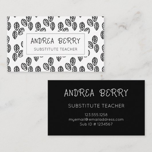 白黒植物代替先生 名刺 (正面/裏面)