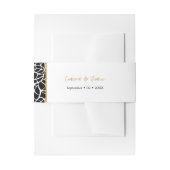 白黒植物名縁ど日付 招待状ベリーバンド (正面例)