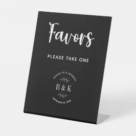 白黒植物性結婚式の引き出物テイクワン 台座サイン