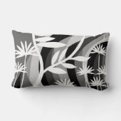 白黒植物植物デザイン ランバークッション (裏面)