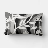 白黒植物植物デザイン ランバークッション (正面)