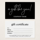 白黒業エレガント用贈与証 (正面&裏面)