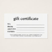 白黒業エレガント用贈与証 (裏面)