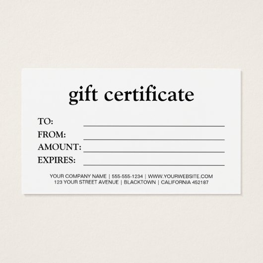 白黒業エレガント用贈与証 (裏面)