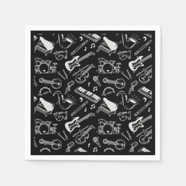 白黒楽器 スタンダードカクテルナプキン