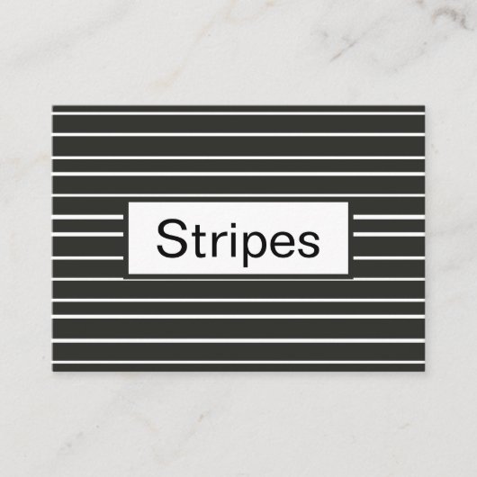 白黒横型ストライプミニマリストデコル 名刺 (正面)